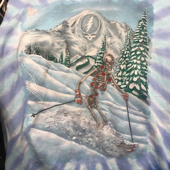 Grateful Dead 1995 Ski Your Face Off Mountain Tie Dye Long Sleeve Vintage Shirt - Picture 11 of 11